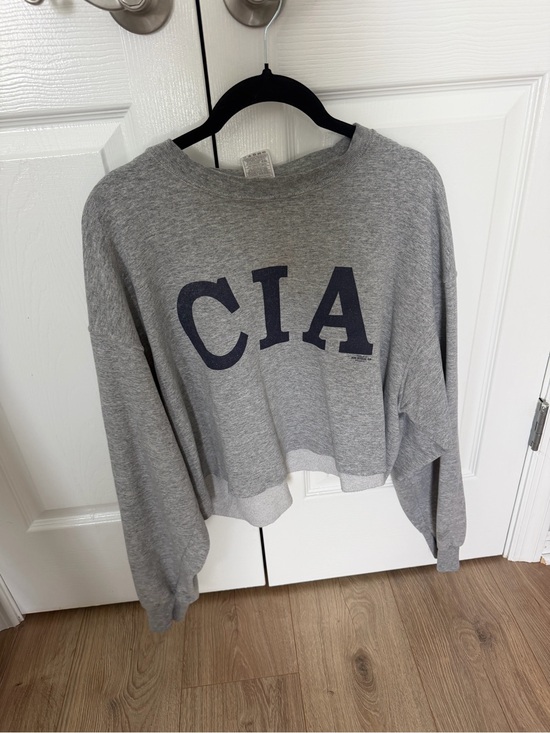 Fruit of the Loom Sweaters - Fruit of the Loom Gray Sweatshirt with Navy Lettering